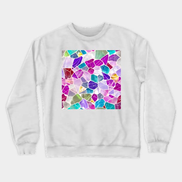 Abstract Marble, gems, precious stones, patchwork, colorful, geometrical,seamless patterns Crewneck Sweatshirt by AISHOPPE